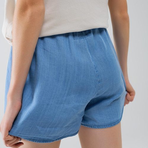 q2 women s shorts flowing tencel denim shorts with side pockets 41353115074818