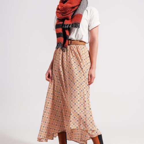 q2 women s skirt 90s midi skirt in geo print 90s midi skirt in geo print 39087321219330