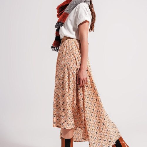 q2 women s skirt 90s midi skirt in geo print 90s midi skirt in geo print 39087321252098