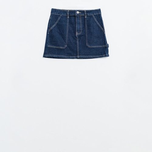 q2 women s skirt dark wash denim mini skirt with front pockets dark wash denim mini skirt with front pockets 42084541694210