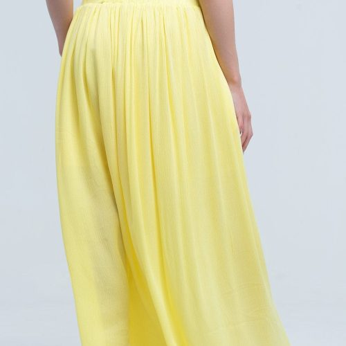 q2 women s skirt yellow maxi skirt with pockets 39086792868098