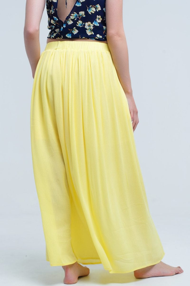 q2 women s skirt yellow maxi skirt with pockets 39086792868098