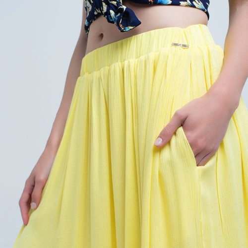 q2 women s skirt yellow maxi skirt with pockets 39086792933634