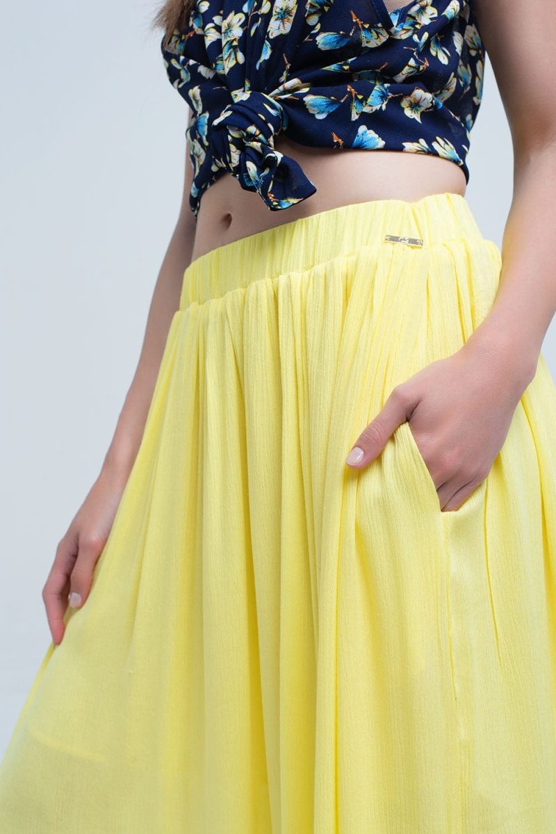 q2 women s skirt yellow maxi skirt with pockets 39086792933634