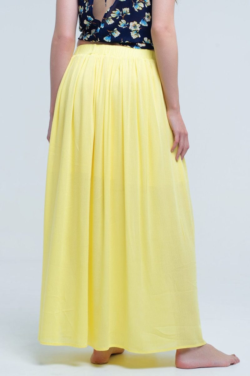 q2 women s skirt yellow maxi skirt with pockets 39086792966402