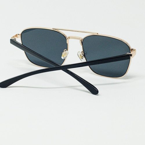 q2 women s sunglasses one size blue squared metal sunglasses in black smoke lens squared metal sunglasses in black smoke lens 9606108 62958 2606300821017 41586332205314