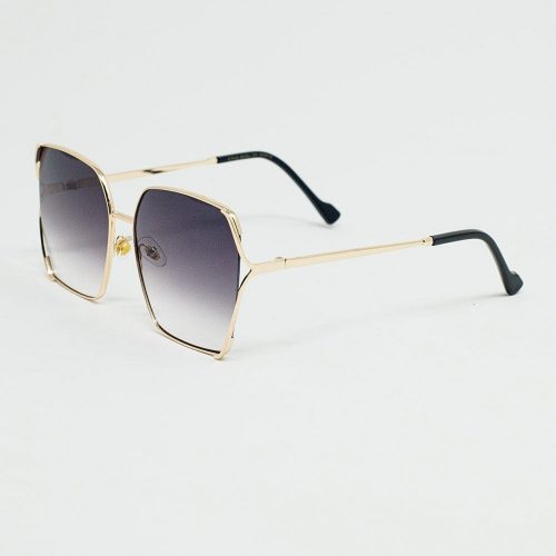 q2 women s sunglasses one size gold oversized square metal sunglasses in black gradient lens 9605822 62953 2605802221011 41586329256194