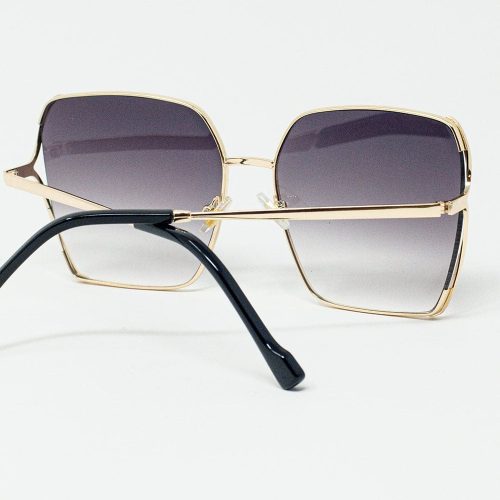 q2 women s sunglasses one size gold oversized square metal sunglasses in black gradient lens 9605822 62953 2605802221011 41586329288962