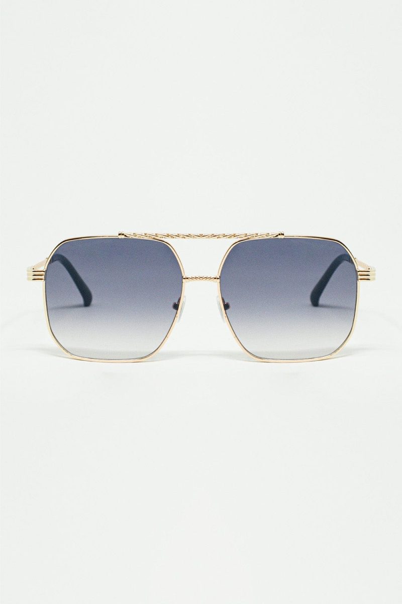 q2 women s sunglasses one size grey gold square frame sunglasses in ombre blue gold square frame sunglasses in ombre blue 9620919 63320 2621201921017 41845943894274