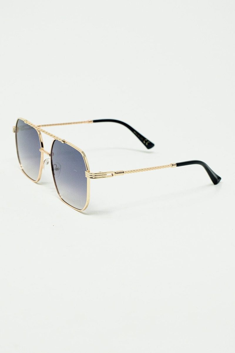 q2 women s sunglasses one size grey gold square frame sunglasses in ombre blue gold square frame sunglasses in ombre blue 9620919 63320 2621201921017 41845943927042