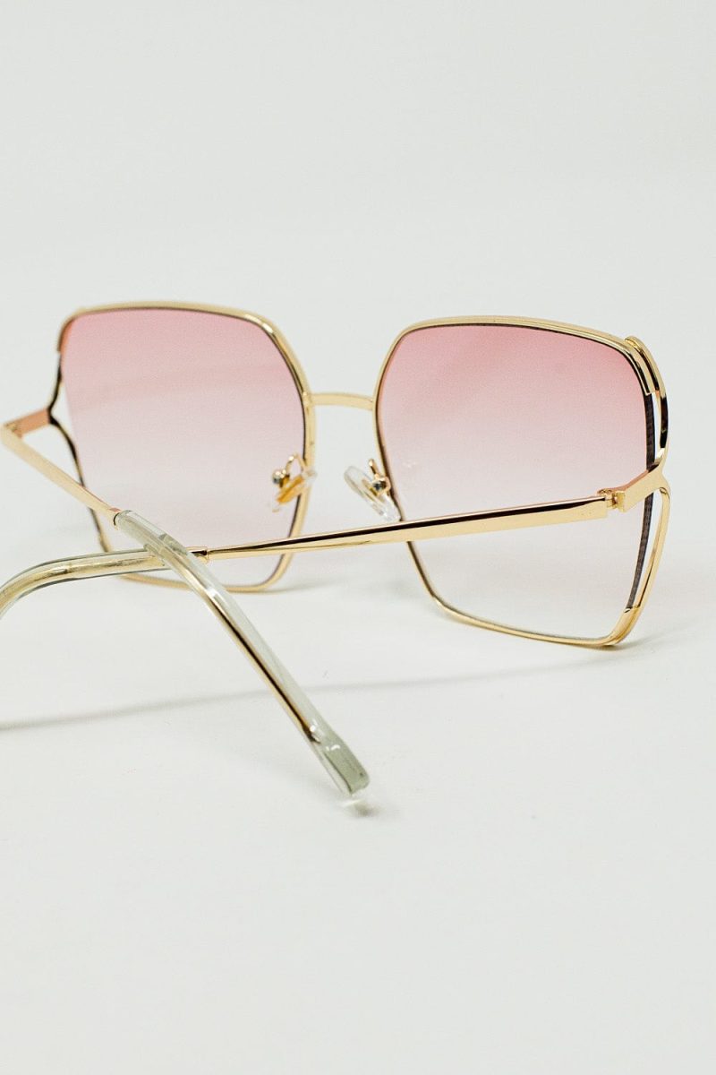 q2 women s sunglasses one size pink oversized square metal sunglasses in light pink gradient lens 9605821 63017 2609602621019 41749773025538