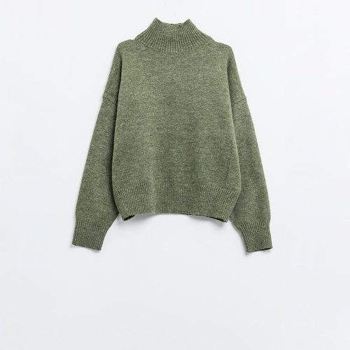 q2 women s sweater chunky knit sweater in green with turtleneck chunky knit sweater in green with turtleneck 42084511088898