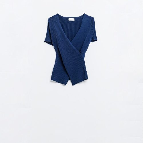 q2 women s sweater navy sweater with crossed front and v neck navy sweater with crossed front and v neck 42115293348098