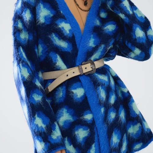 q2 women s sweater one size blue blue leopard print cardigan with wool blue leopard print cardigan with wool 1609808 63021 2610000821017 41960333017346