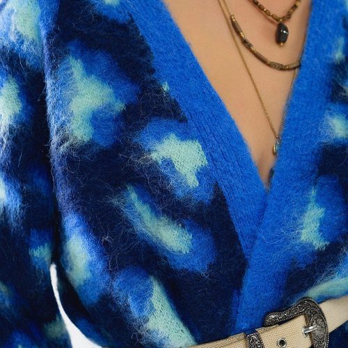 q2 women s sweater one size blue blue leopard print cardigan with wool blue leopard print cardigan with wool 1609808 63021 2610000821017 41960333050114