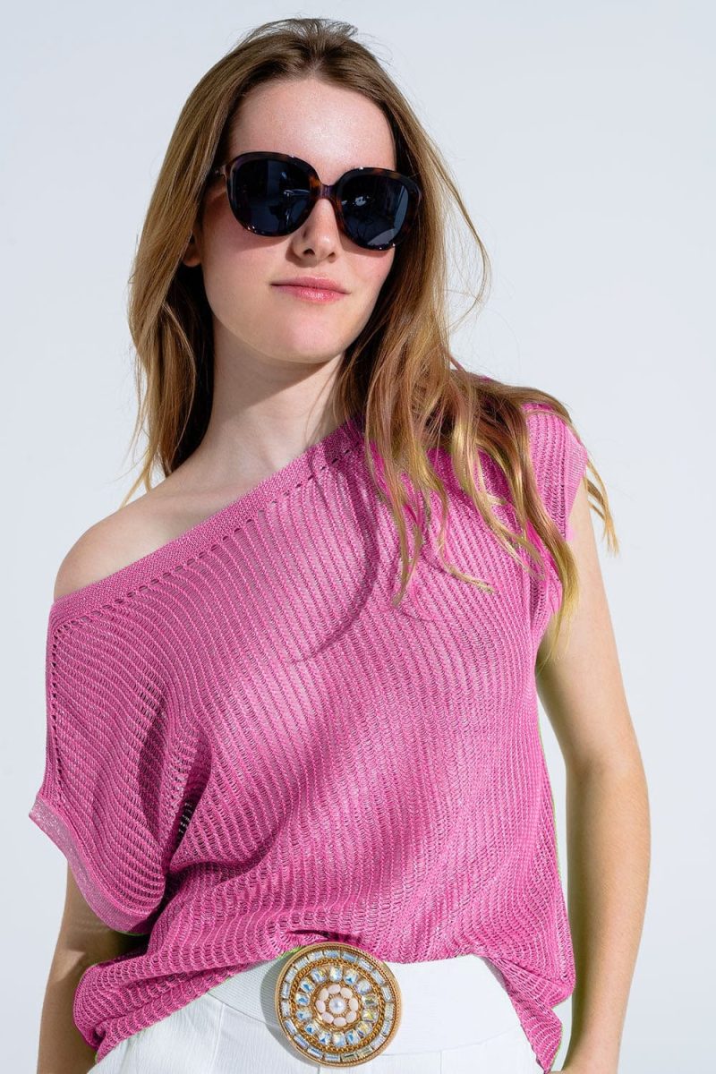 q2 women s sweater one size pink boat neck ribbed sweater with cap sleeves in pink boat neck ribbed sweater with cap sleeves in pink 5460726 60993 2524102621010 40657675026690