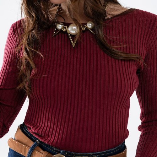 q2 women s sweater open back burgundy ribbed sweater open back burgundy ribbed sweater 42084548444418