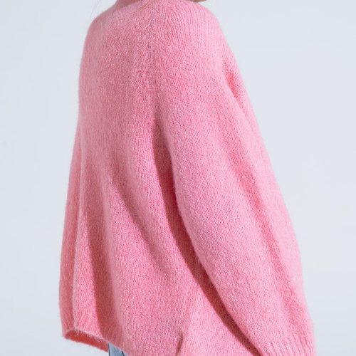 q2 women s sweater oversized fluffy knit open cardigan in pink with rib at them and cuffs oversized fluffy knit open cardigan in pink with rib at them and cuffs 40657672044802