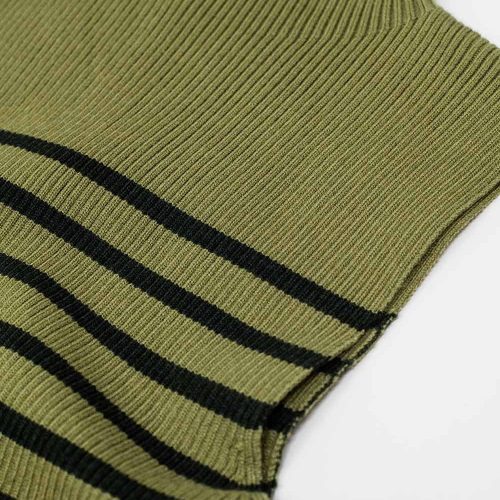 q2 women s sweater striped turtle sweater in olive green striped turtle sweater in olive green 42115306619138