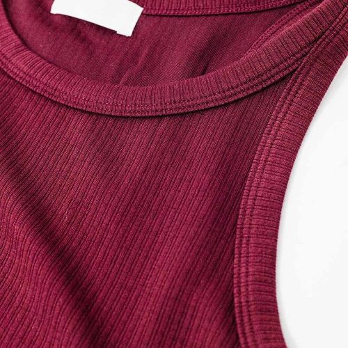 q2 women s tees tanks sleeveless burgundy top with ribbed details sleeveless burgundy top with ribbed details 41845947269378